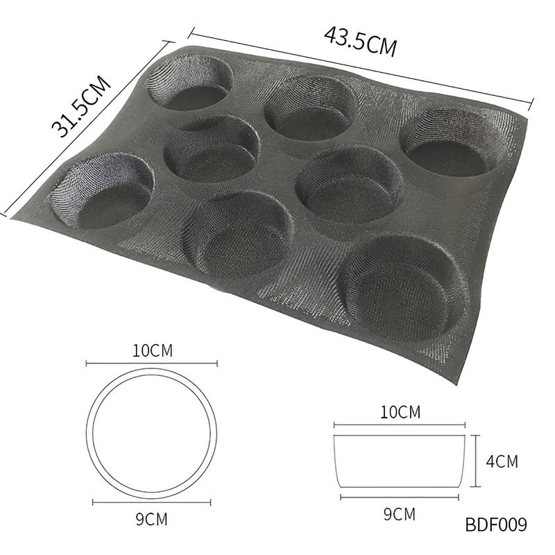 BLUE DROP Bluedrop Silicone Bun Bread Forms Round Shape Trays Perforated Bakery Molds Fit Half Pan Size - Image 2